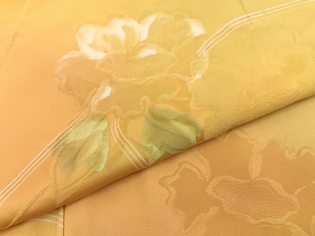 平和屋着物●上質な小紋　地紋起こし　牡丹　暈し染め　正絹　逸品　BAAY3250hj