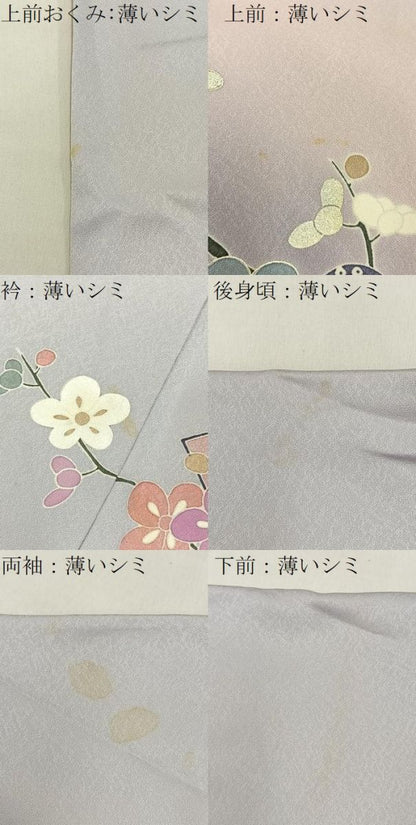 平和屋着物■訪問着　地紙枝花文　暈し染め　金銀彩　正絹　逸品　BAAY3263hj