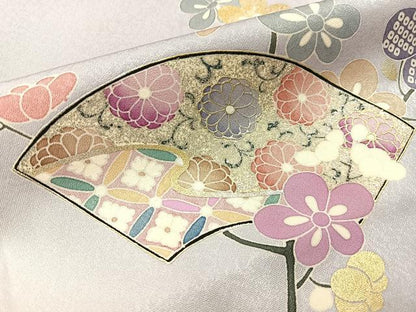 平和屋着物■訪問着　地紙枝花文　暈し染め　金銀彩　正絹　逸品　BAAY3263hj