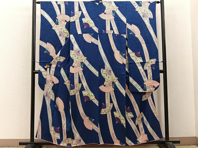平和屋着物■豪華振袖　扇面鹿の子花文　金彩　正絹　逸品　BAAY3264hj