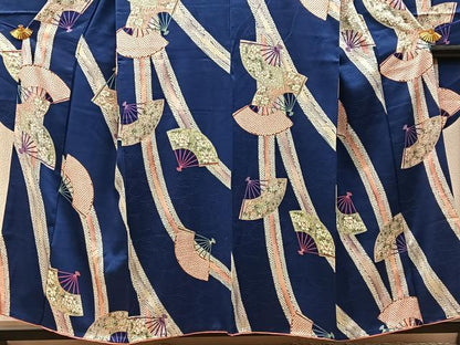 平和屋着物■豪華振袖　扇面鹿の子花文　金彩　正絹　逸品　BAAY3264hj