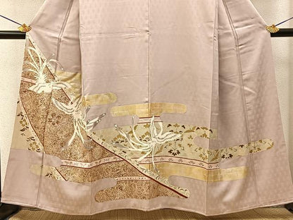 平和屋着物■豪華色留袖　鳳凰花文　金彩　正絹　逸品　BAAY3267hj