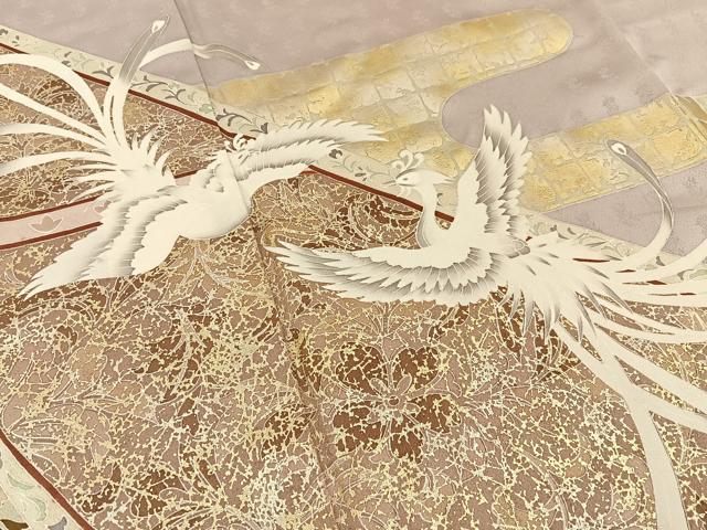 平和屋着物■豪華色留袖　鳳凰花文　金彩　正絹　逸品　BAAY3267hj