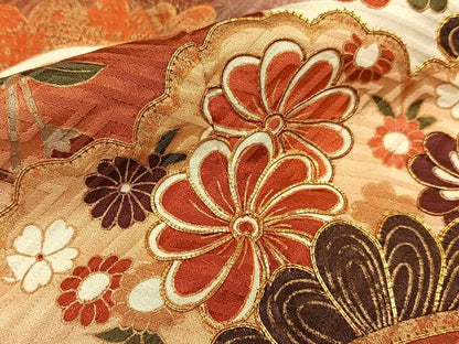 平和屋着物■豪華振袖　駒刺繍　浜松花文　暈し染め　金彩　正絹　逸品　BAAY3269hj