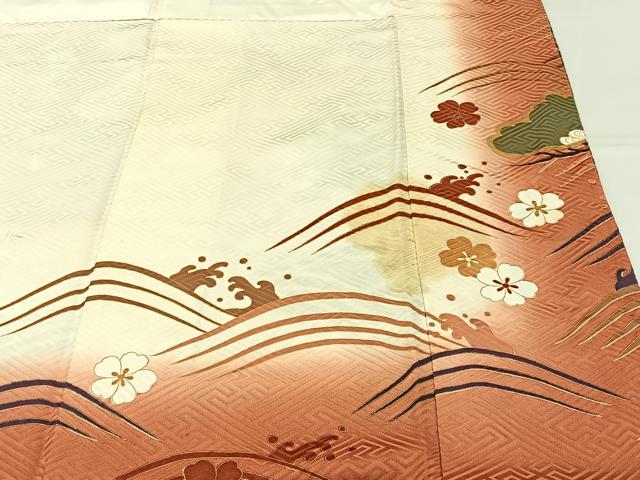 平和屋着物■豪華振袖　駒刺繍　浜松花文　暈し染め　金彩　正絹　逸品　BAAY3269hj