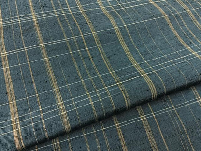 平和屋着物■上質な紬　格子柄　正絹　逸品　BAAY3271hj