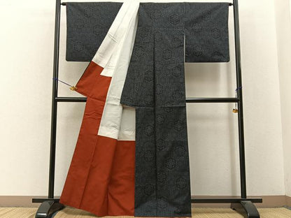 平和屋着物■本場大島紬　亀甲花文　正絹　逸品　BAAY3276hj