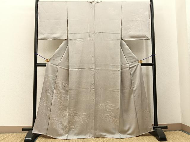 平和屋着物■訪問着　刺繍　扇面花文　金彩　銀糸　正絹　逸品　BAAY3279hj