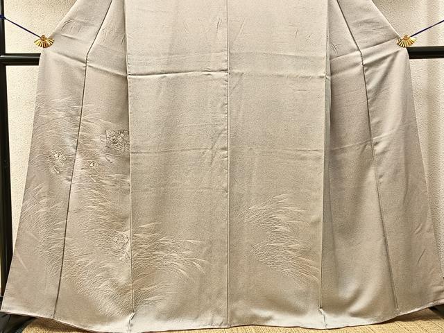 平和屋着物■訪問着　刺繍　扇面花文　金彩　銀糸　正絹　逸品　BAAY3279hj