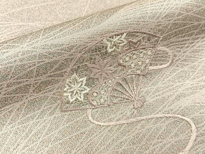 平和屋着物■訪問着　刺繍　扇面花文　金彩　銀糸　正絹　逸品　BAAY3279hj