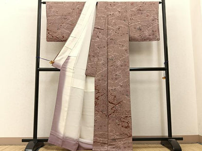 平和屋着物■訪問着　辻が花　鬼しぼ縮緬　正絹　逸品　未使用　BAAY3281hj