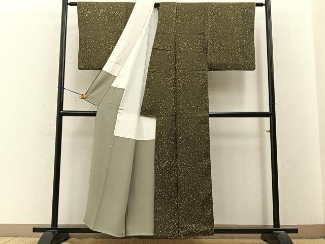 平和屋着物■上質な小紋　箔散らし文様　正絹　逸品　BAAY3283hj