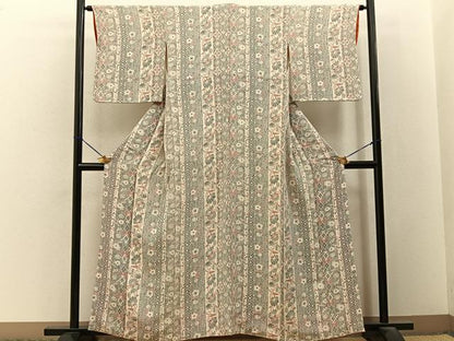 平和屋着物■上質な小紋　辻が花　鬼しぼ縮緬　正絹　逸品　BAAY3285hj