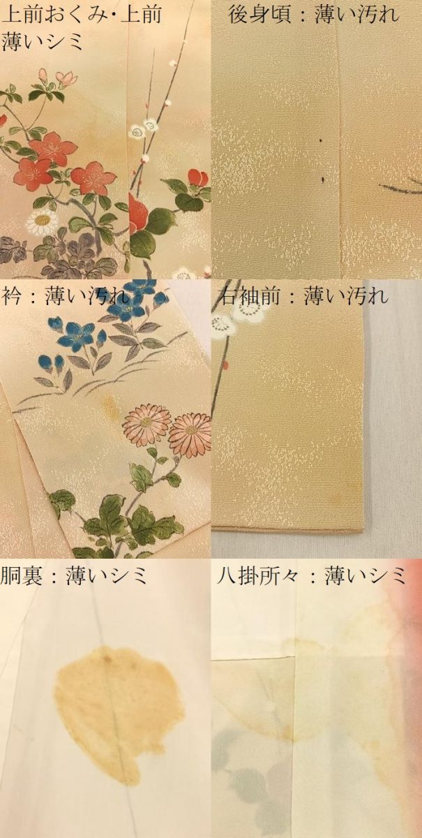 平和屋着物■上質な小紋　手描き　草花文　暈し染め　金彩　正絹　逸品　BAAY3290hj