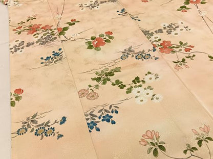 平和屋着物■上質な小紋　手描き　草花文　暈し染め　金彩　正絹　逸品　BAAY3290hj