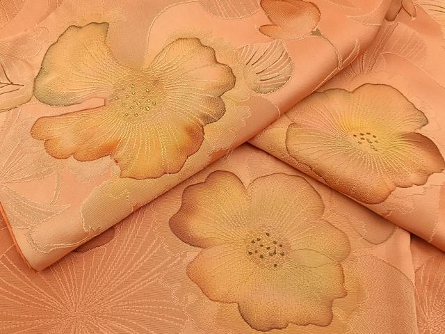 平和屋着物●上質な小紋　地紋起こし　草花文　金彩　正絹　逸品　BAAY3291hj