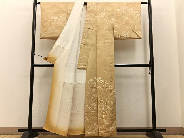 平和屋着物■訪問着　ろうけつ染め　風景文　正絹　逸品　BAAY3293hj