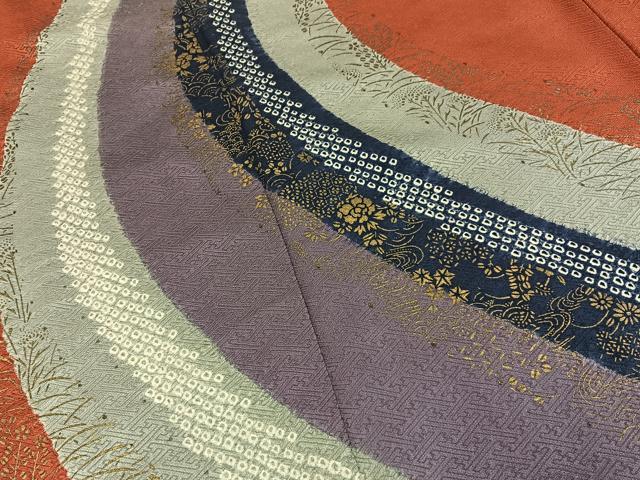 平和屋着物■訪問着　絞り　流線花文　金彩　正絹　逸品　BAAY3295hj