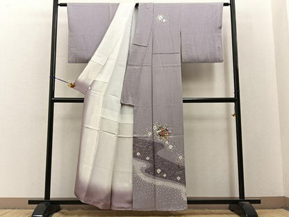 平和屋着物■訪問着　絞り　刺繍　花車文　金彩　鈴乃屋扱い　正絹　逸品　BAAY3298hj
