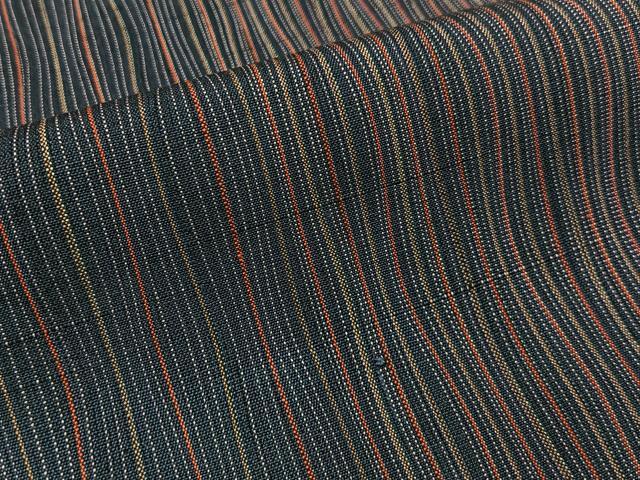 平和屋着物■上質な紬　よろけ縞　正絹　逸品　BAAY3302hj