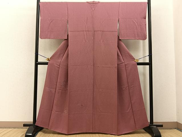 平和屋着物■中国三大刺繍　スワトウ刺繍　総刺繍　無地絵羽訪問着　花車文　退紅色　正絹　逸品　BAAY3303hj