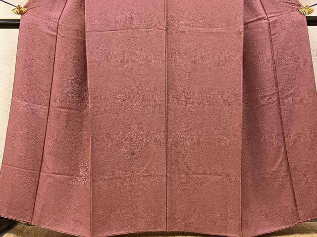 平和屋着物■中国三大刺繍　スワトウ刺繍　総刺繍　無地絵羽訪問着　花車文　退紅色　正絹　逸品　BAAY3303hj