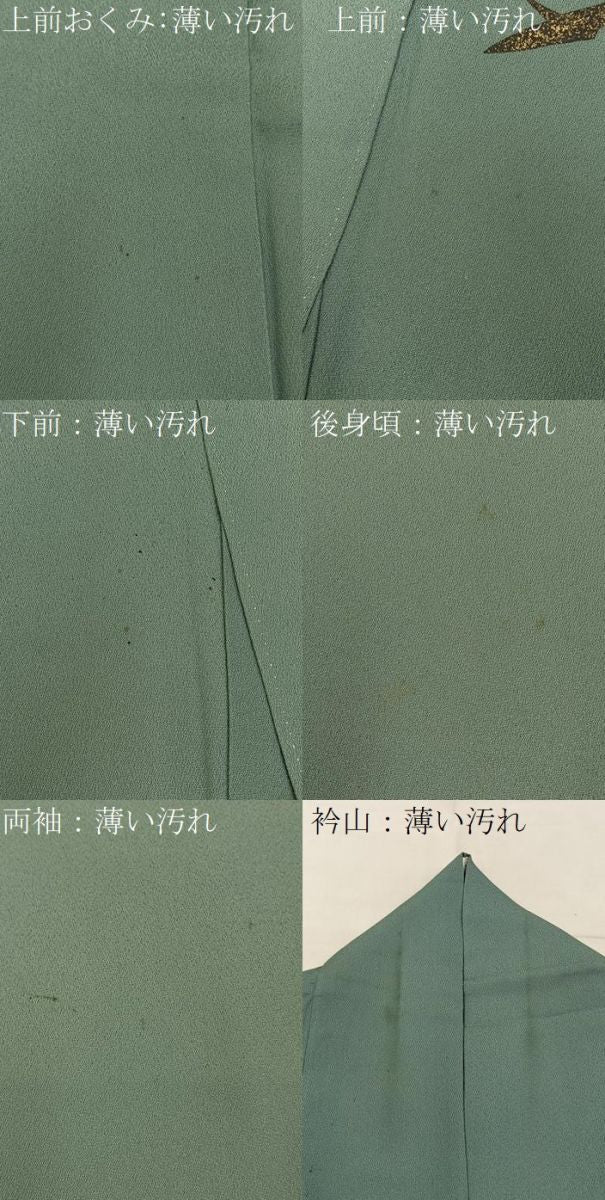 平和屋着物■訪問着　手描き　飛鶴地紙花文　暈し染め　金彩　正絹　逸品　BAAY3306hj
