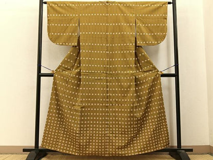平和屋着物■上質なお召　吉祥文　正絹　逸品　BAAY3309hj
