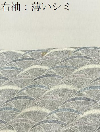 平和屋着物■訪問着　芝草文　暈し染め　銀通し地　正絹　逸品　BAAY3310hj