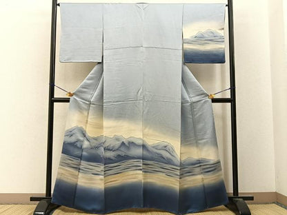 平和屋着物■訪問着　遠山文　暈し染め　正絹　逸品　BAAY3311hj