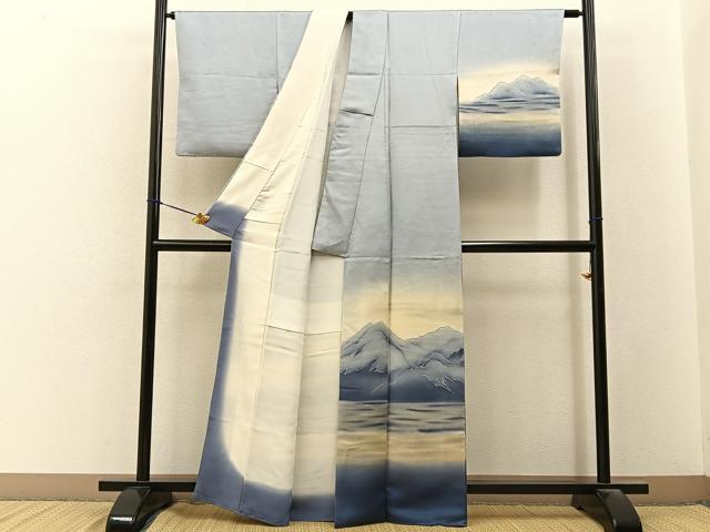 平和屋着物■訪問着　遠山文　暈し染め　正絹　逸品　BAAY3311hj