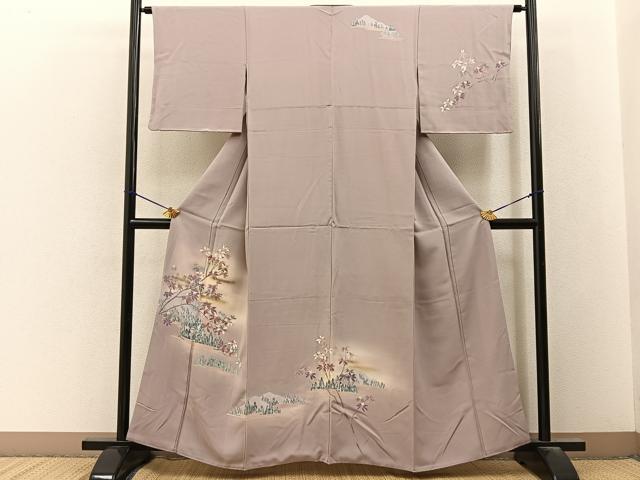 平和屋着物■訪問着　風景枝花文　暈し染め　金彩　正絹　逸品　BAAY3312hj