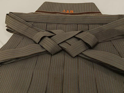 平和屋着物●男性　行灯袴　縞　正絹　逸品　BAAY3315hj