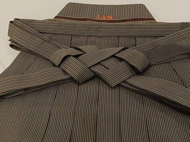 平和屋着物●男性　行灯袴　縞　正絹　逸品　BAAY3315hj