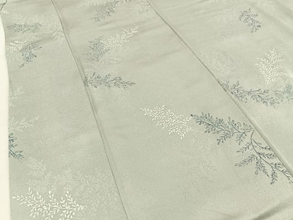 平和屋着物●上質な小紋　地紋起こし　草葉文　正絹　逸品　BAAY3316hj