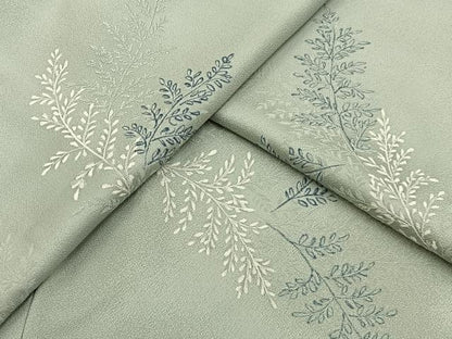平和屋着物●上質な小紋　地紋起こし　草葉文　正絹　逸品　BAAY3316hj