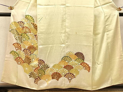 平和屋着物■訪問着　駒刺繍　菊尽くし　暈し染め　金彩　正絹　逸品　BAAY3318hj