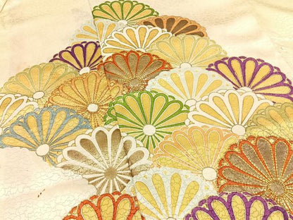 平和屋着物■訪問着　駒刺繍　菊尽くし　暈し染め　金彩　正絹　逸品　BAAY3318hj