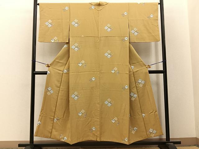 平和屋着物■上質な小紋　菱花文　正絹　逸品　BAAY3319hj