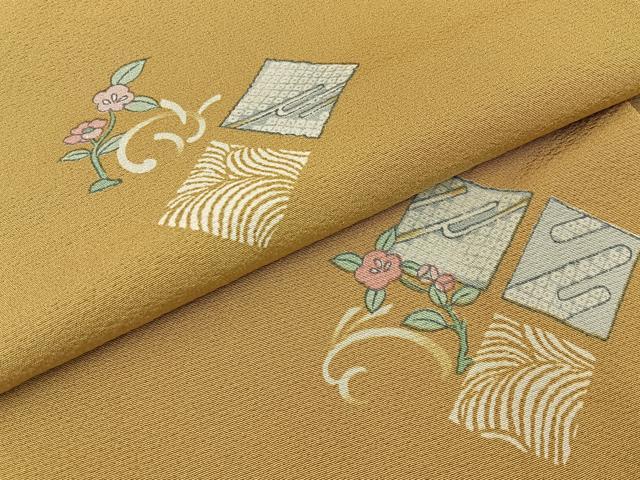 平和屋着物■上質な小紋　菱花文　正絹　逸品　BAAY3319hj