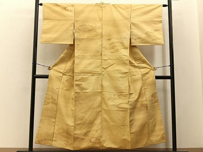 平和屋着物■上質な小紋　紬地　雲重ね文　正絹　逸品　BAAY3321hj