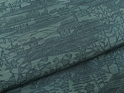 平和屋着物■上質な小紋　紬地　型染め　風景文　正絹　逸品　BAAY3322hj