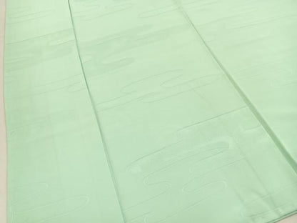 平和屋着物■上質な色無地　エ霞地紋　白緑色　正絹　逸品　未使用　BAAY3330hj