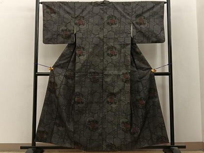 平和屋着物■本場大島紬　亀甲花文　正絹　逸品　BAAY3332hj