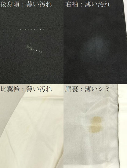 平和屋着物■豪華黒留袖　双鶴扇面花文　金彩　正絹　逸品　BAAY3333hj
