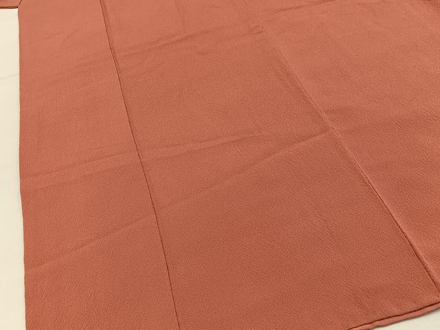 平和屋着物■上質な色無地　鉛丹色　正絹　逸品　BAAY3334hj