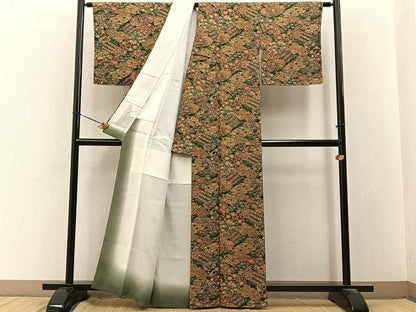 平和屋着物■上質な小紋　花蝶文　正絹　逸品　BAAY3336hj