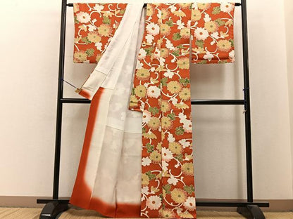 平和屋着物■上質な小紋　菊唐草文　正絹　逸品　BAAY3338hj