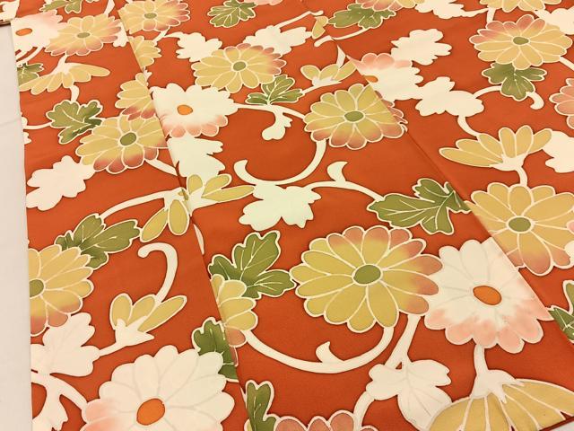 平和屋着物■上質な小紋　菊唐草文　正絹　逸品　BAAY3338hj