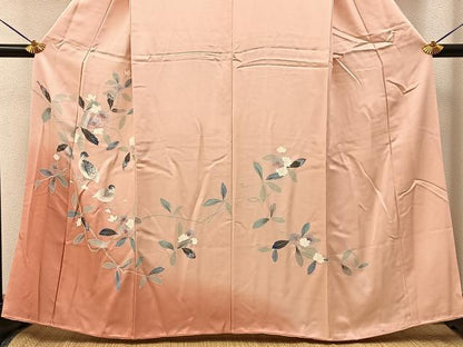 平和屋着物■訪問着　花鳥文　暈し染め　正絹　逸品　BAAY3339hj